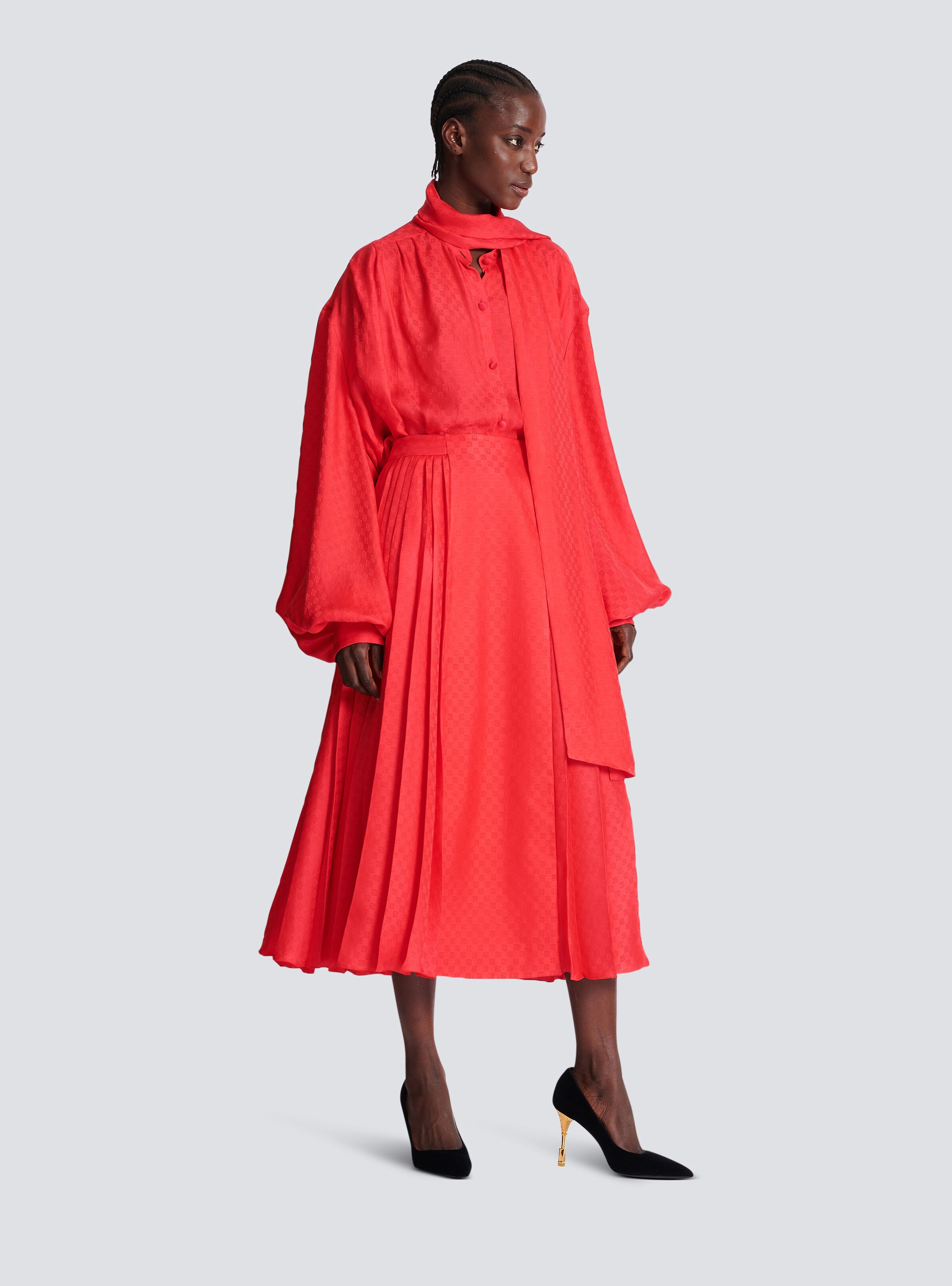 Mini monogram pleated midi skirt - 3