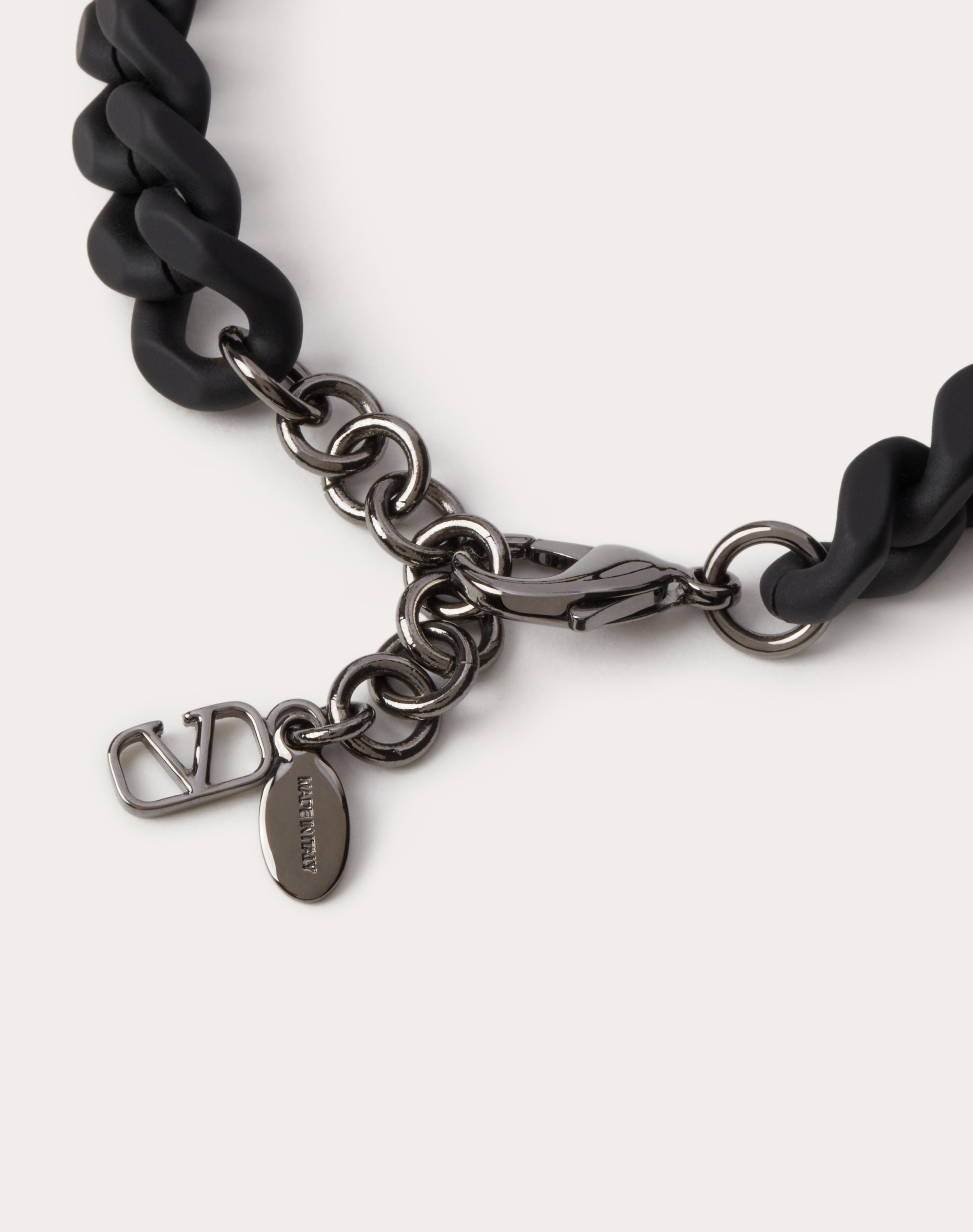 VLOGO SIGNATURE METAL BRACELET WITH RUBBER-EFFECT FINISH - 4