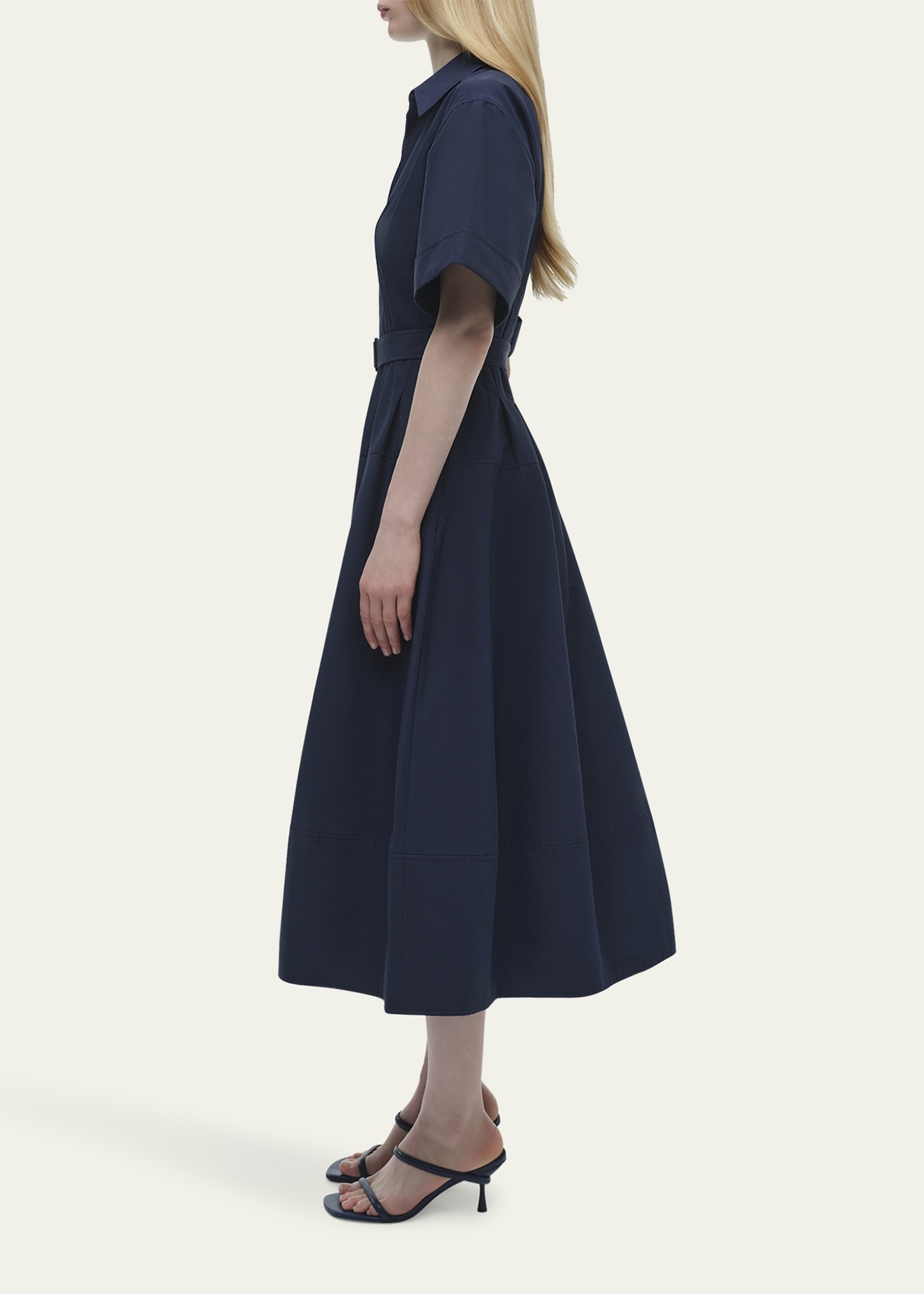 Deanna Short-Sleeve Belted Midi Dress - 4