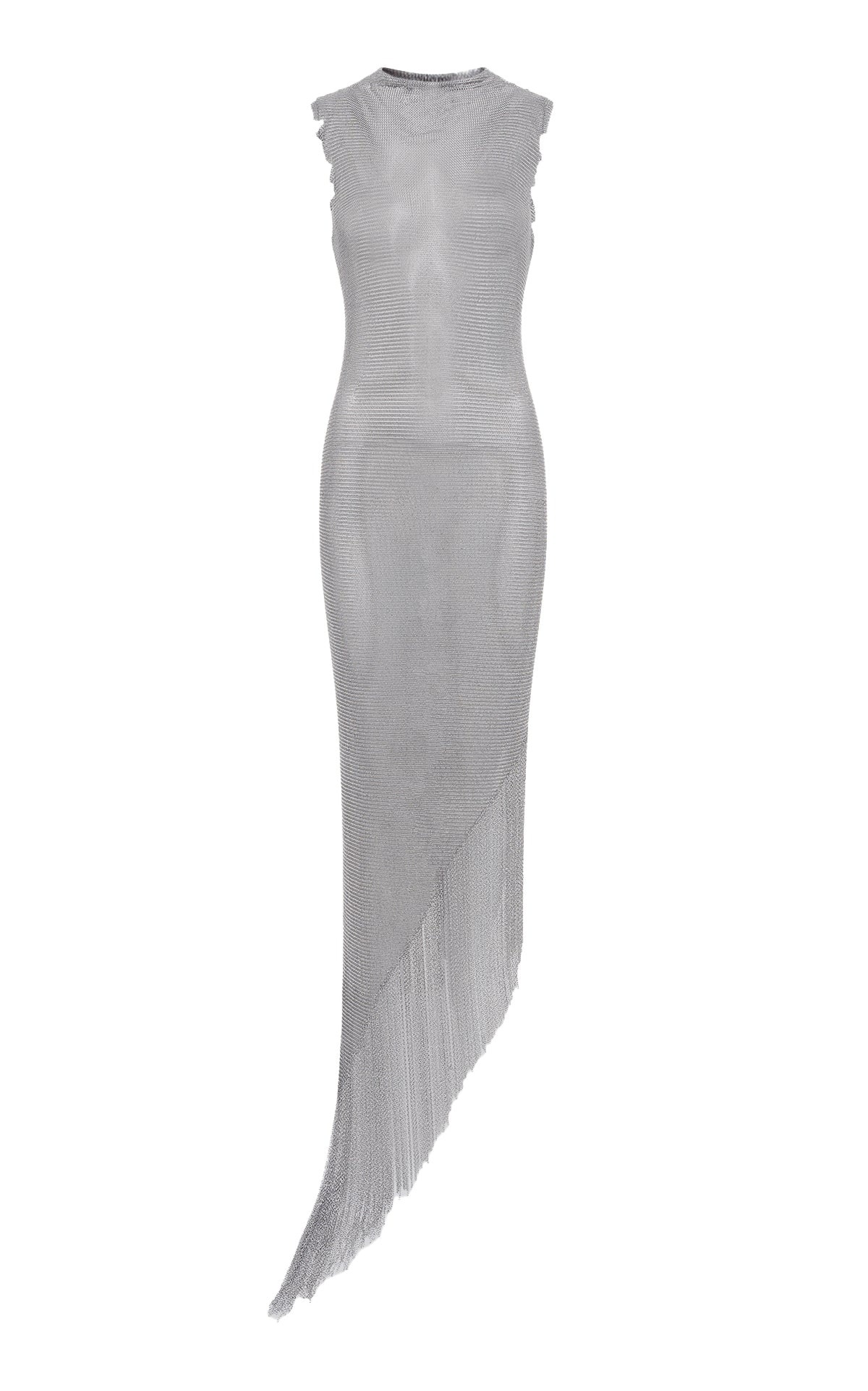 Mitus Chainmail Midi Dress in Silver Steel - 1
