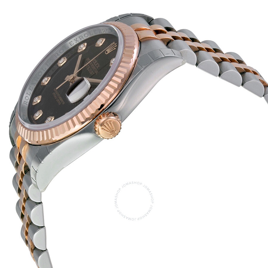 Rolex Oyster Perpetual Datejust 36 Black Dial Stainless Steel and 18K Everose Gold Jubilee Bracelet  - 2