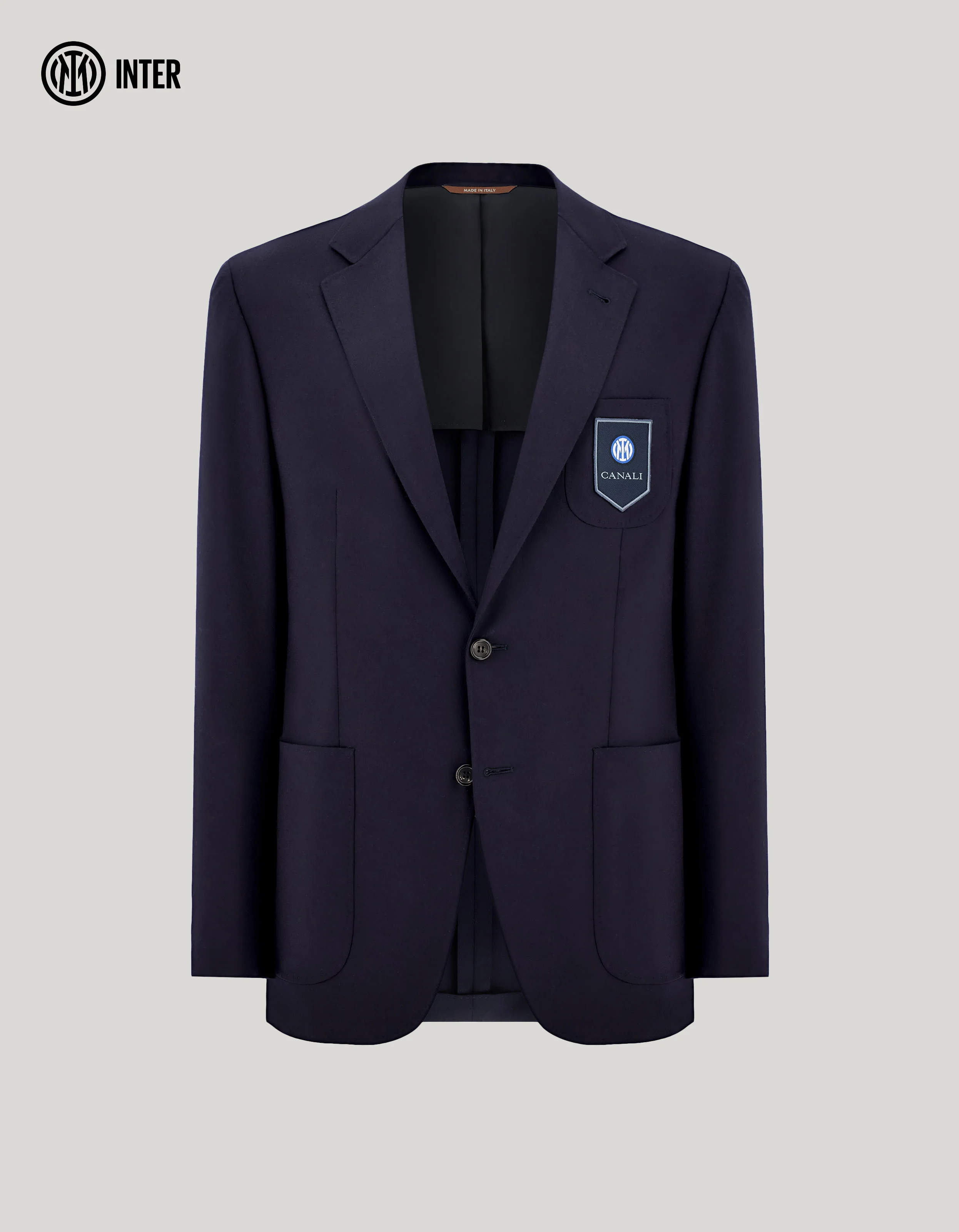 NAVY BLUE PURE WOOL FLANNEL MODERN-FIT KEI JACKET - INTER COLLECTION - 1