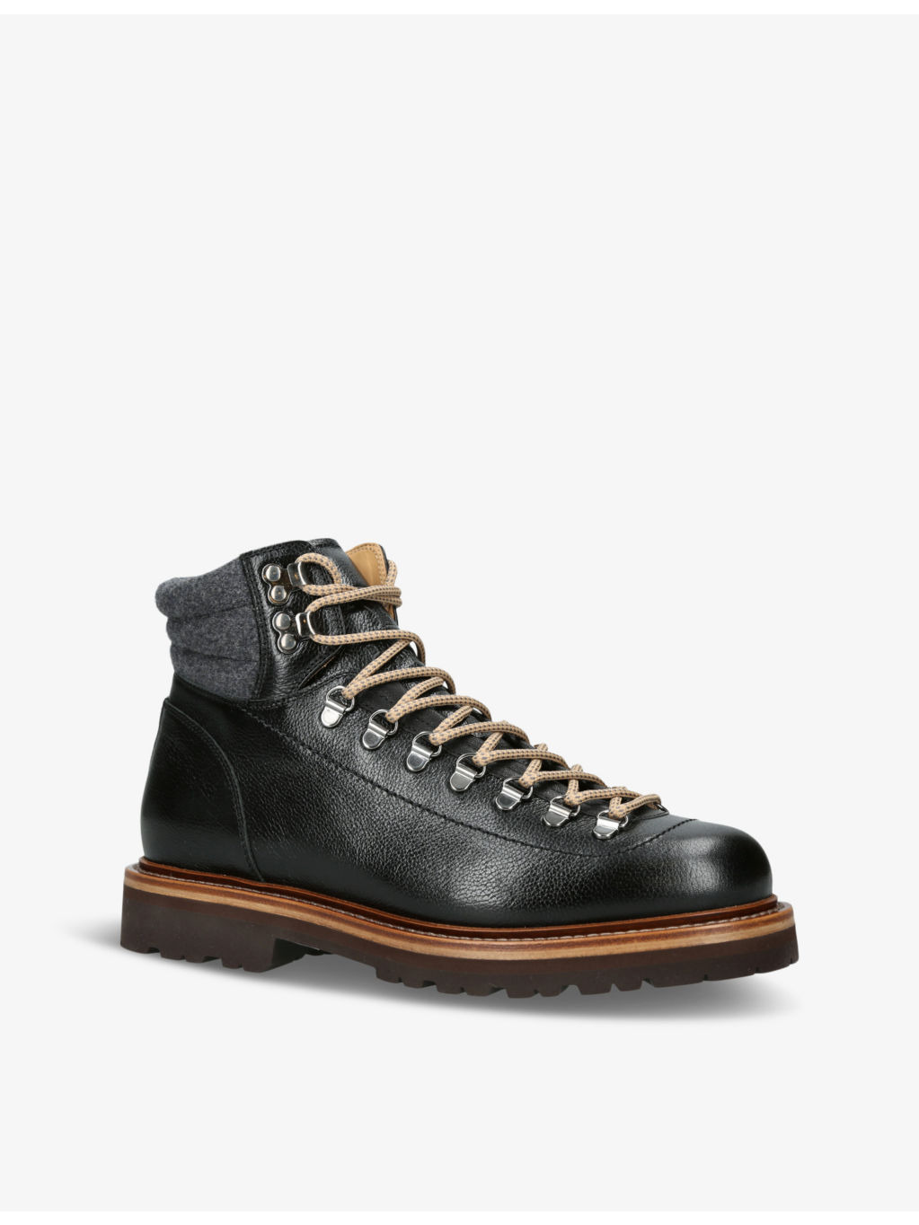 Chunky-sole tonal-stitching leather hiking boots - 3
