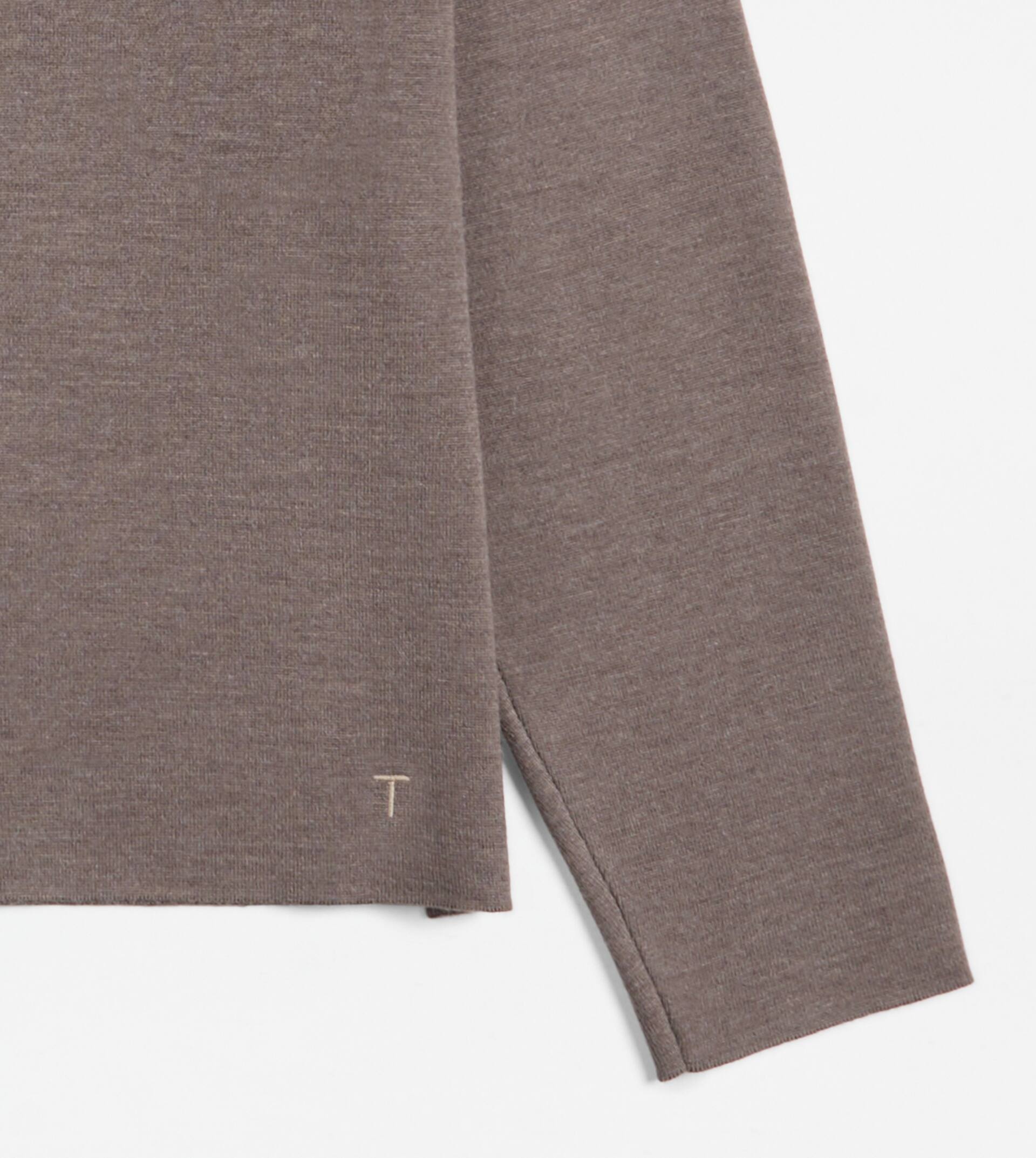WOOL BLEND OVER TURTLENECK - BROWN - 7