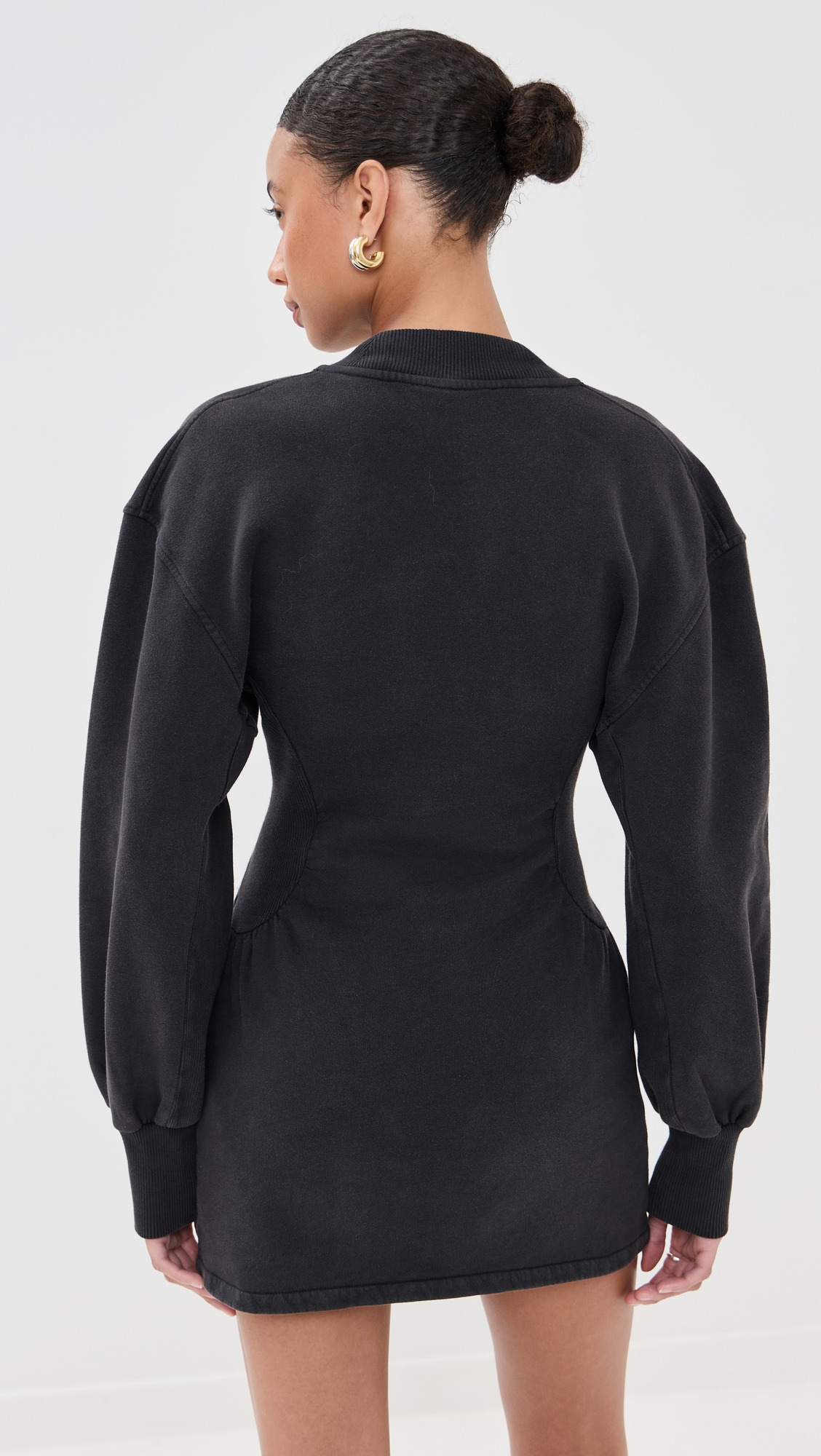 Long Sleeve V Neck Dress - 2
