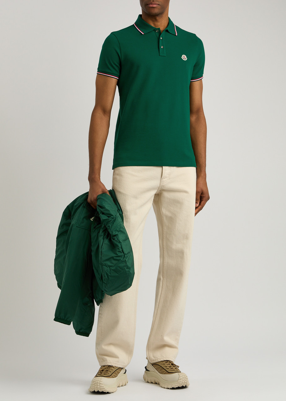 Moncler Logo-appliquéd Piqué Cotton Polo Shirt - 4