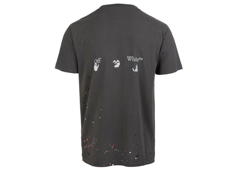 Off-White OFF-WHITE Paint Splatter Print T-Shirt Khaki Brown outlook