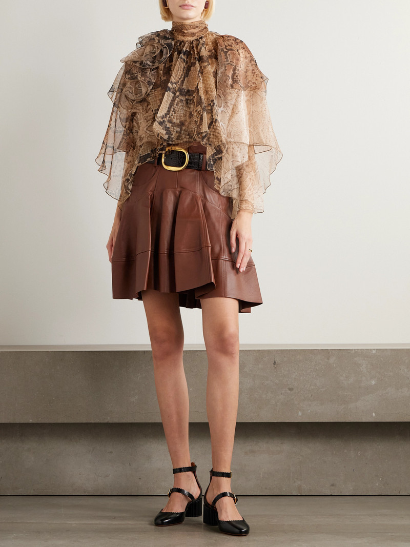 Zimmermann Ruffled Layered Snake-print Silk-chiffon Blouse outlook