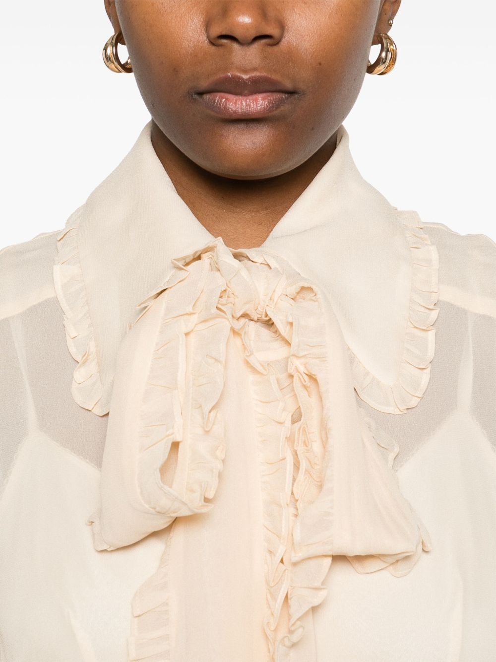 georgette bow shirt - 5