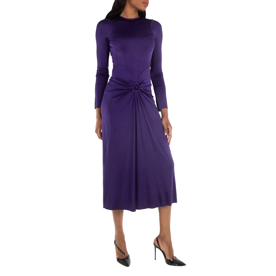 Victoria Beckham Long Sleeve Gathered Midi Dress - 2