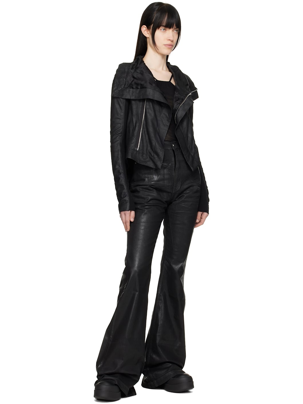 Black Hollywood Bolan Bootcut Trousers - 4