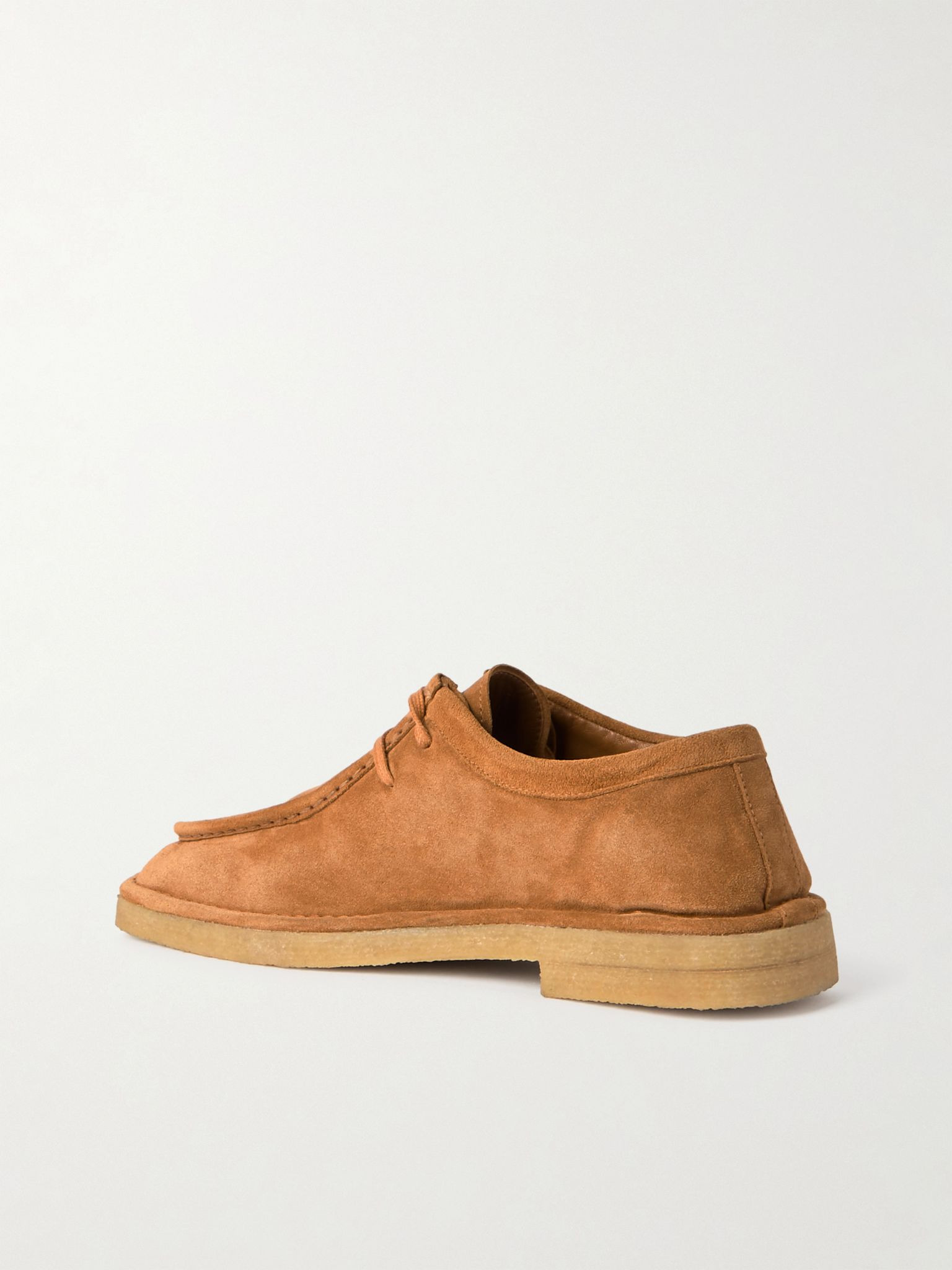 Intrecciato leather-trimmed suede loafers Camel - 3
