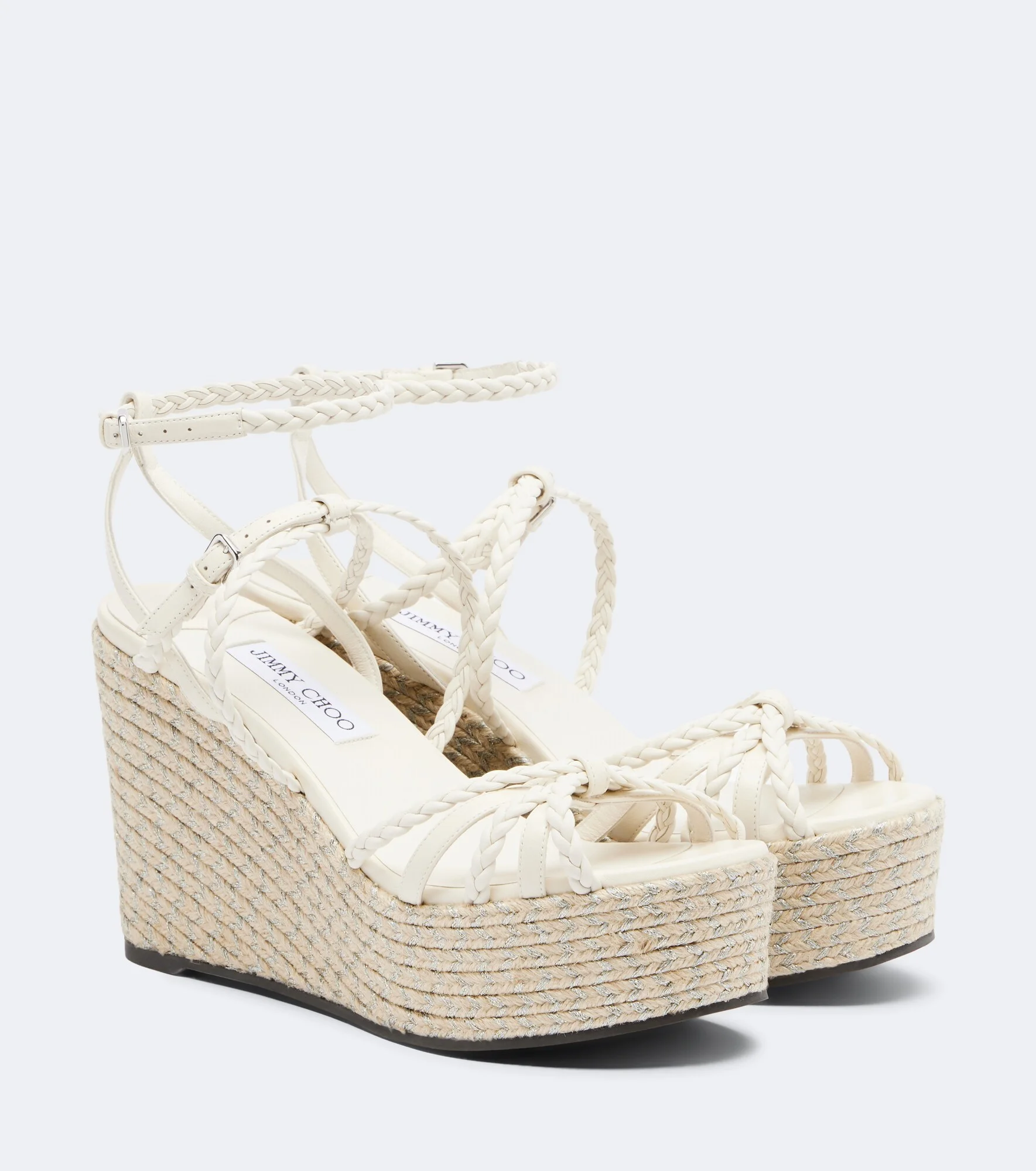 Nyra braided leather espadrille wedges - 1