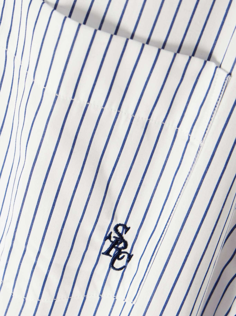 SRC embroidered striped cotton-poplin shirt White 5