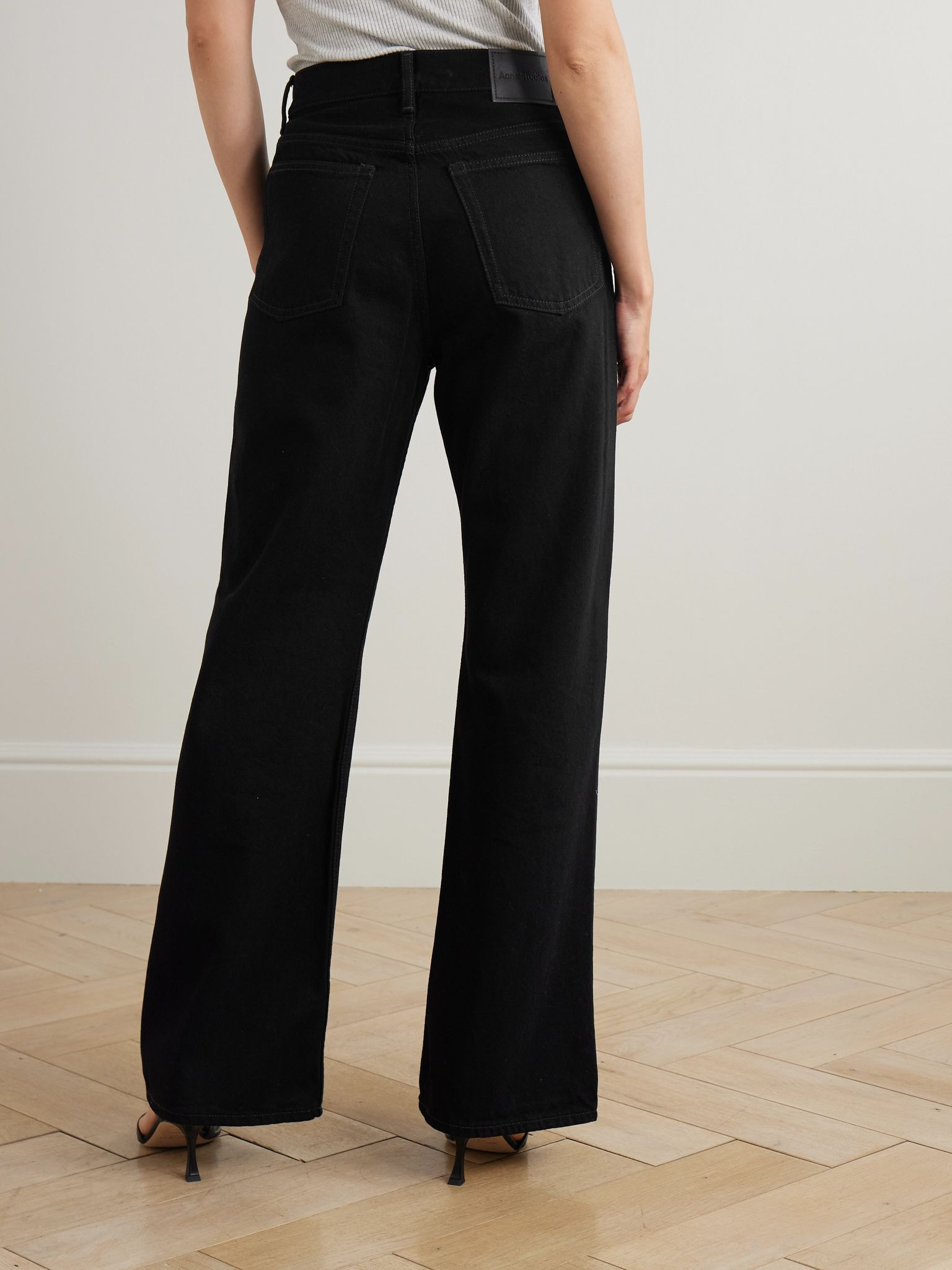 2021 high-rise wide-leg jeans Black - 4