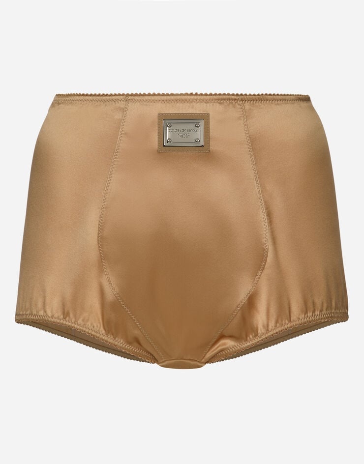 Satin high-waisted panties with Dolce&Gabbana tag - 1