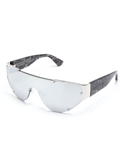 Alexander McQueen shield-frame mirrored sunglasses outlook