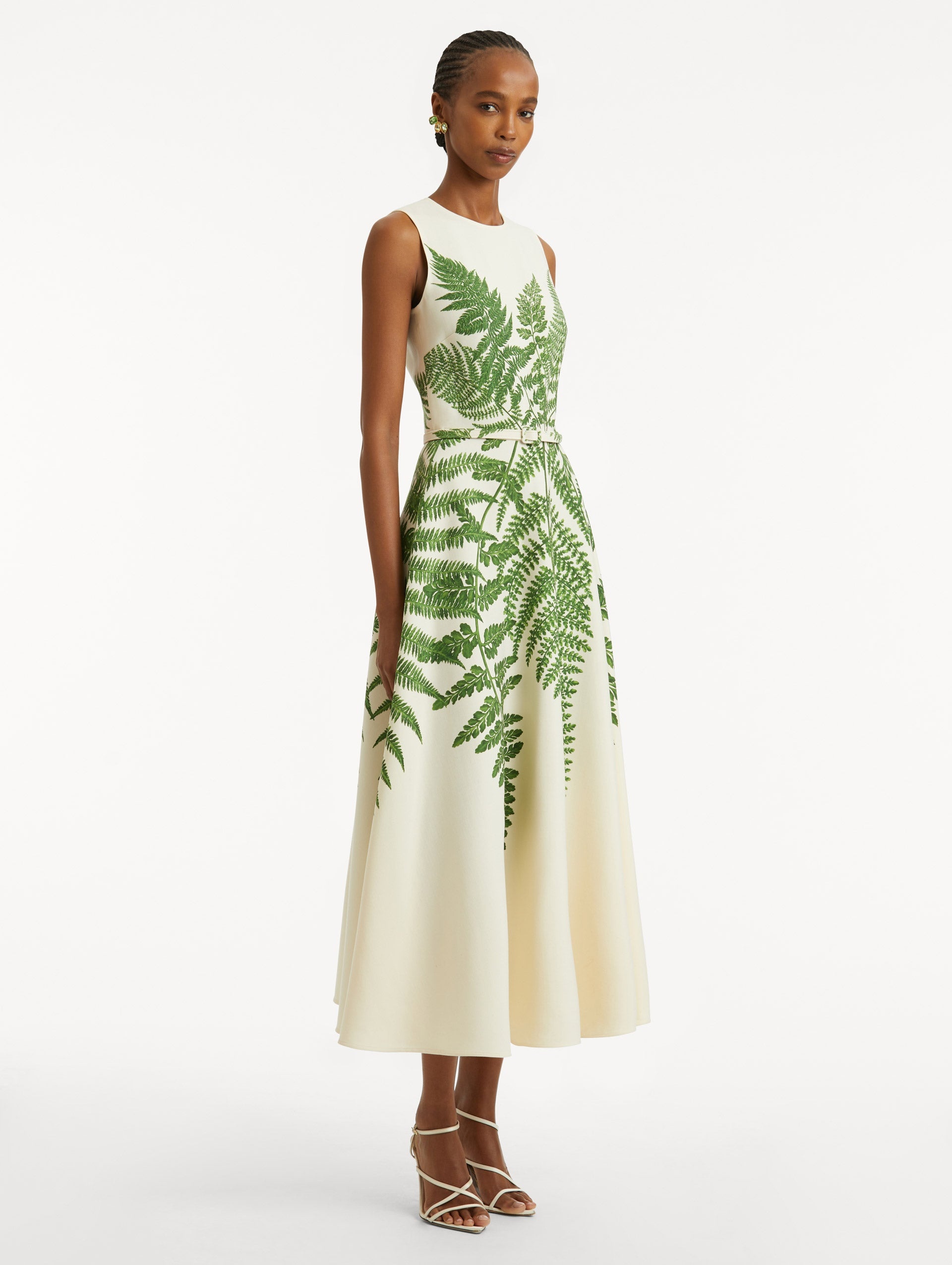 FERN PRINTED WOOL DRESS - 4