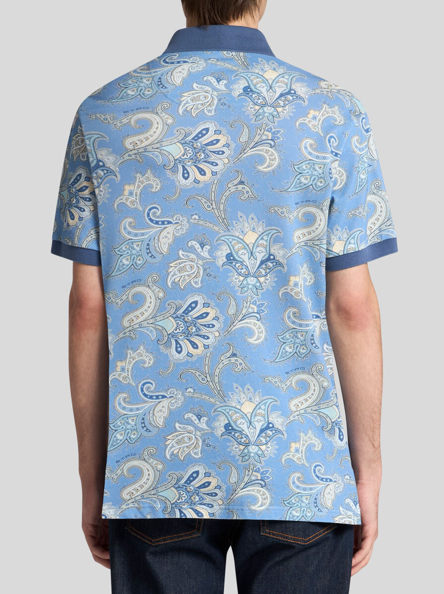 FLORAL PAISLEY COTTON POLO SHIRT - 4