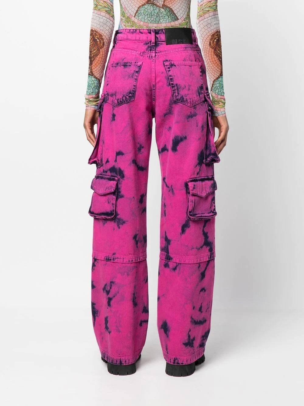 two-tone acid-wash jeans - 3