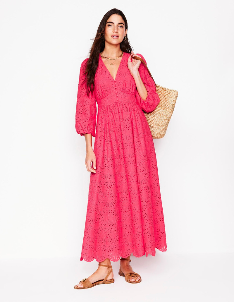 Lola Broderie Maxi Dress-Camelia Pink 7