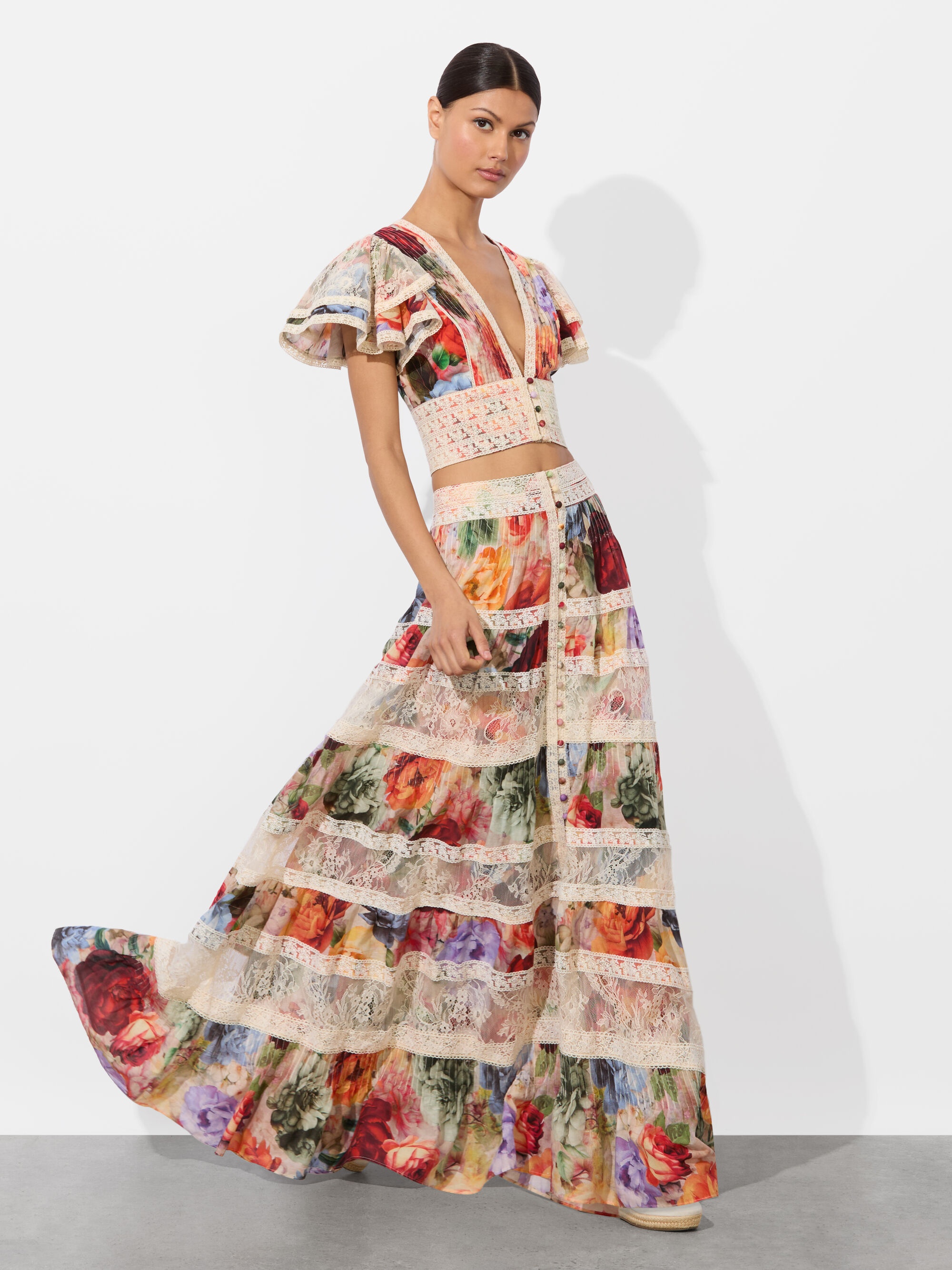 ADIRA TIERED MAXI SKIRT - 2
