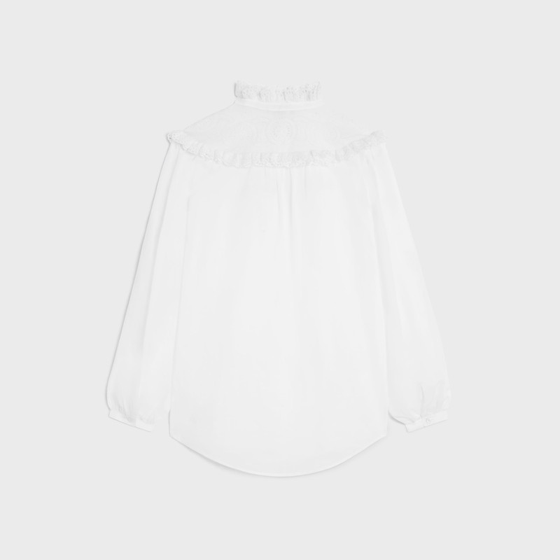 CELINE embroidered romy shirt in cotton muslin outlook