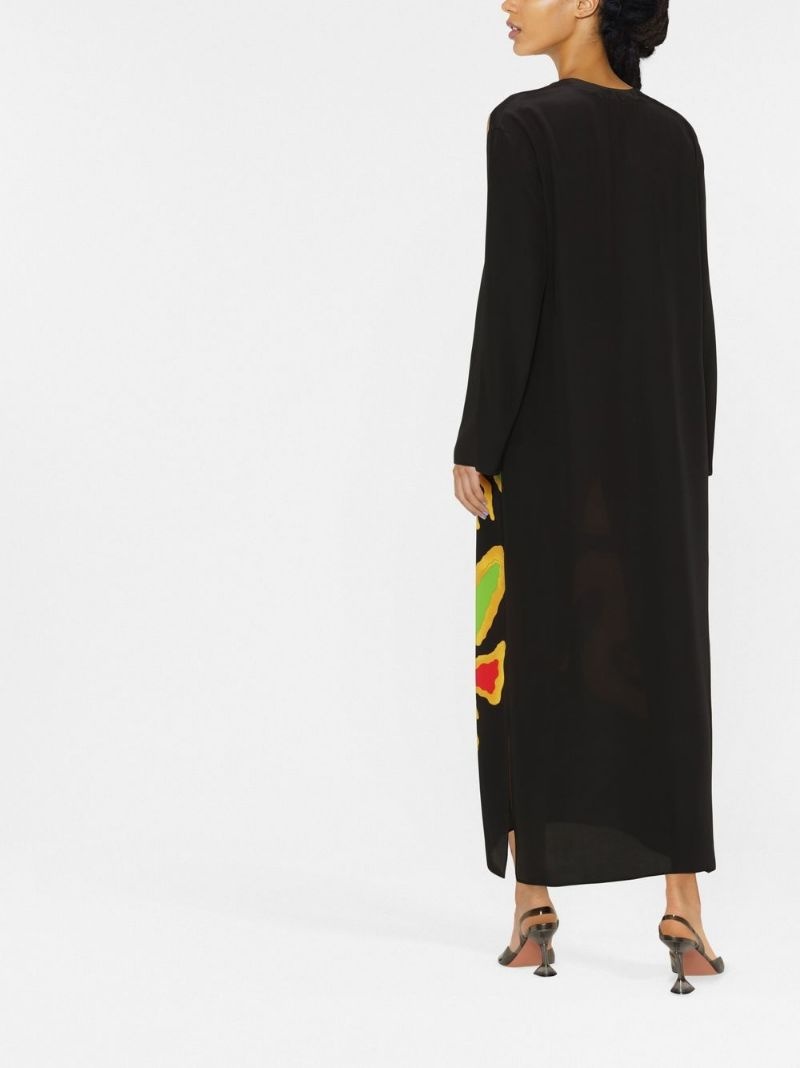 graphic-print silk maxi dress - 3