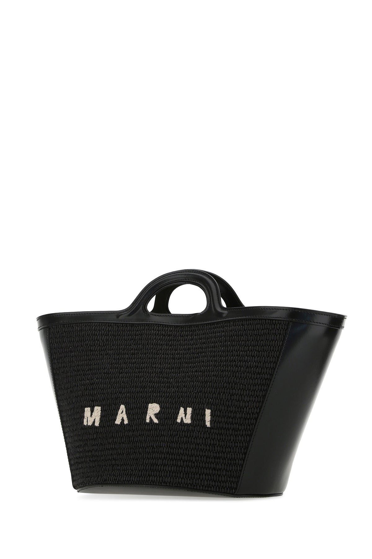 Black leather and raffia small Tropicalia Summer handbag - 2