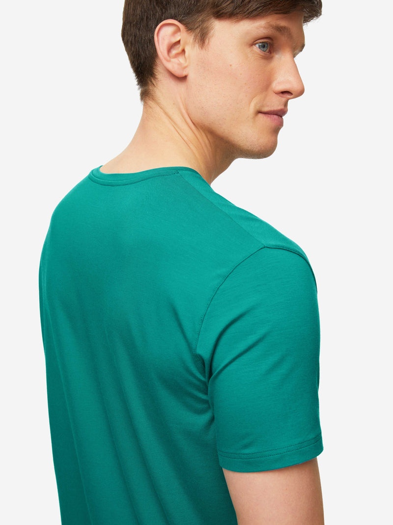 Men's V-Neck T-Shirt Basel Micro Modal Stretch Jungle Green - 7