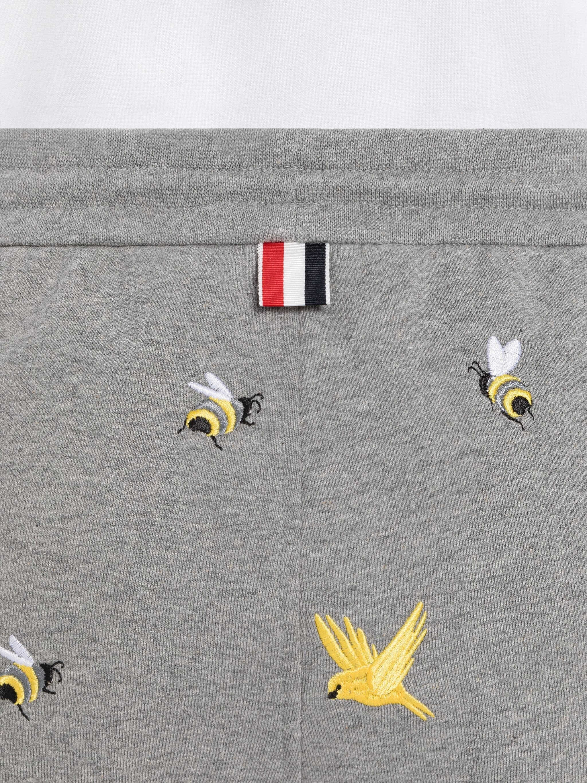 COTTON LOOPBACK BIRDS AND BEES EMBROIDERED SWEATSHORTS - 6