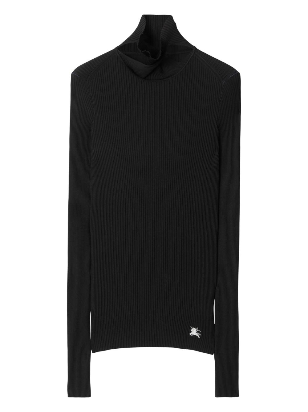 scarf-detail ribbed jumper - 5