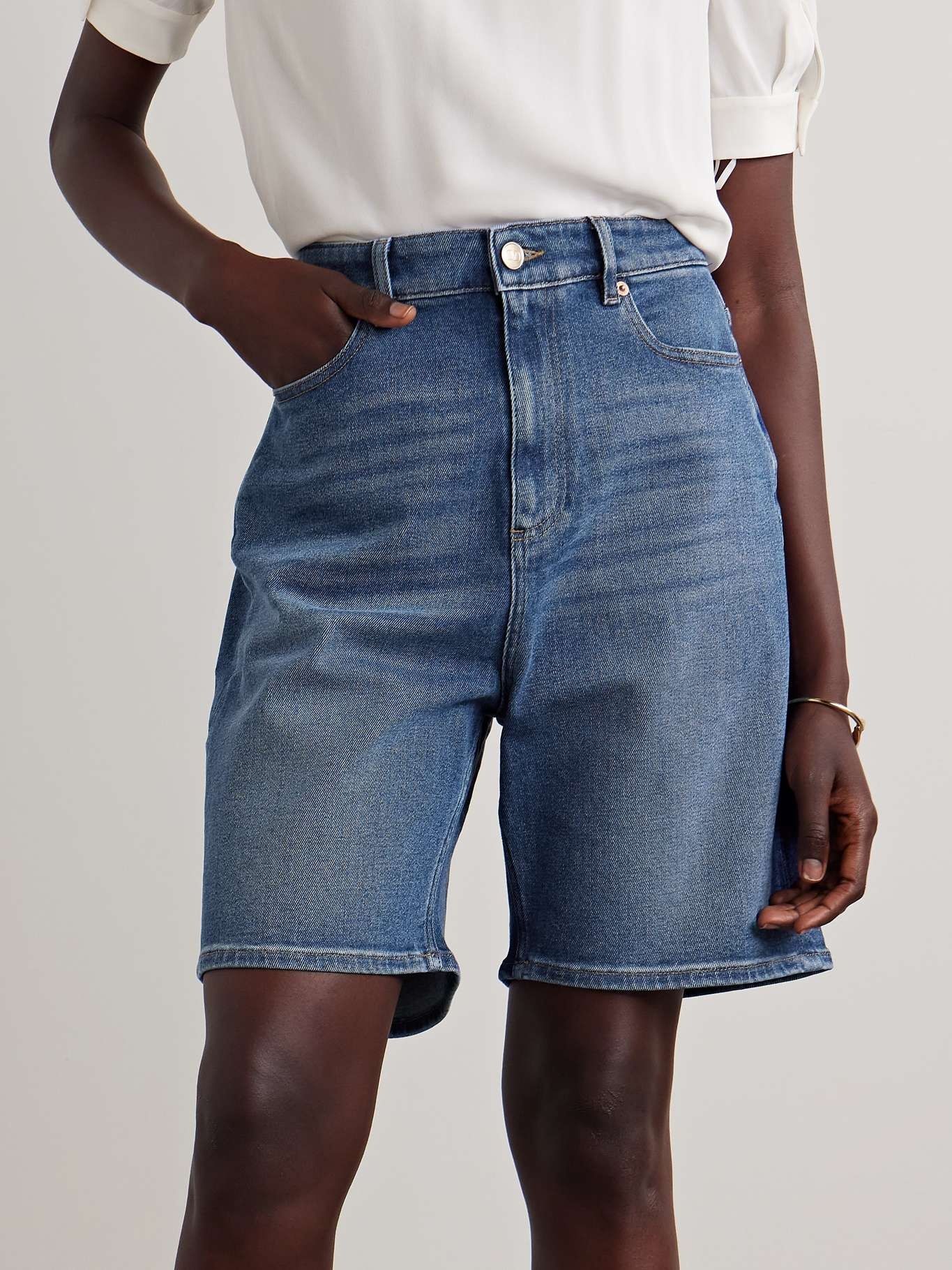 Embellished denim shorts - 3