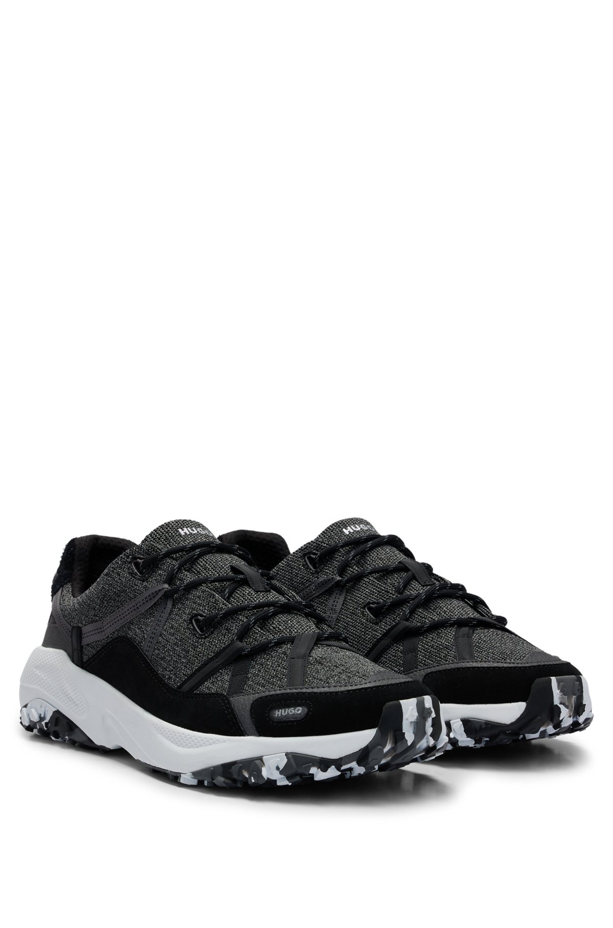 LACE-UP TRAINERS WITH KNITTED UPPERS AND SUEDE TRIMS - 2