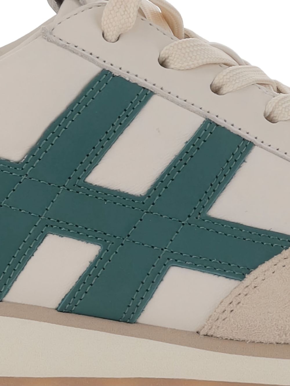 leather lace-up trainers - 5