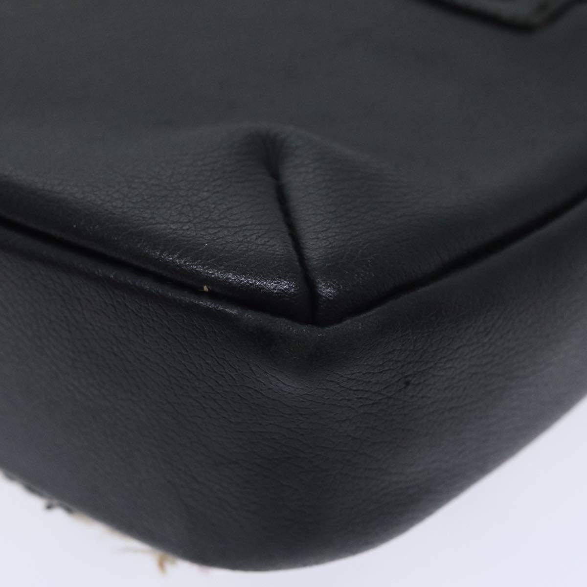 Burberry Nova Check Hand Bag Leather Canvas Black Beige - 15