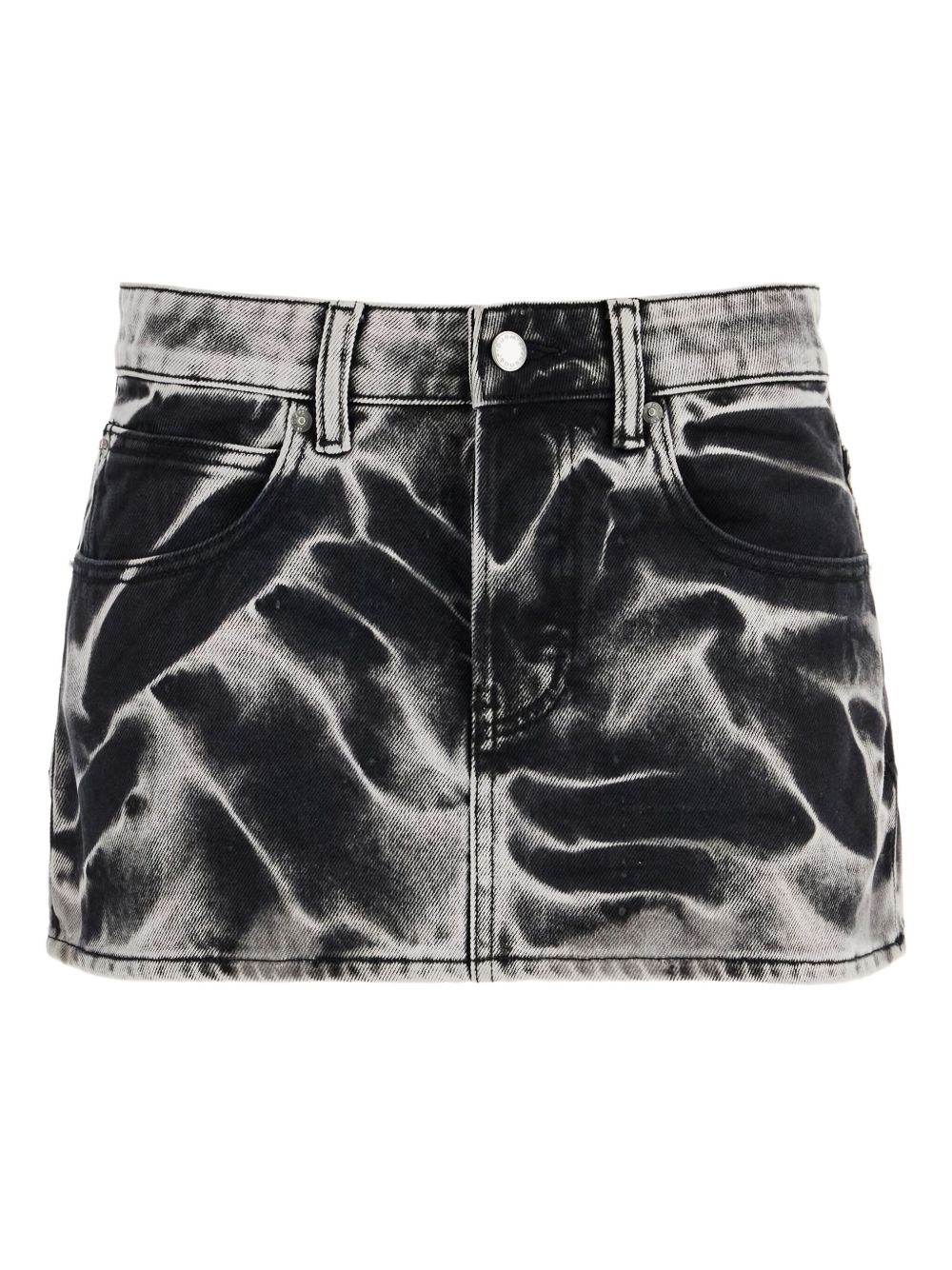 acid-wash denim mini skirt - 1