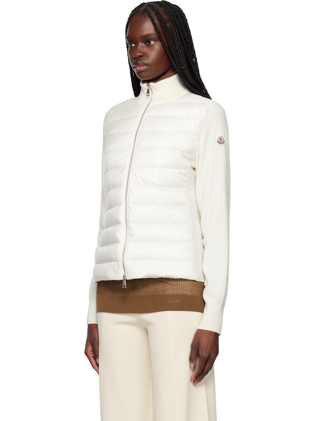 Off-White Padded Wool Zip-Up Down Cardigan - 4