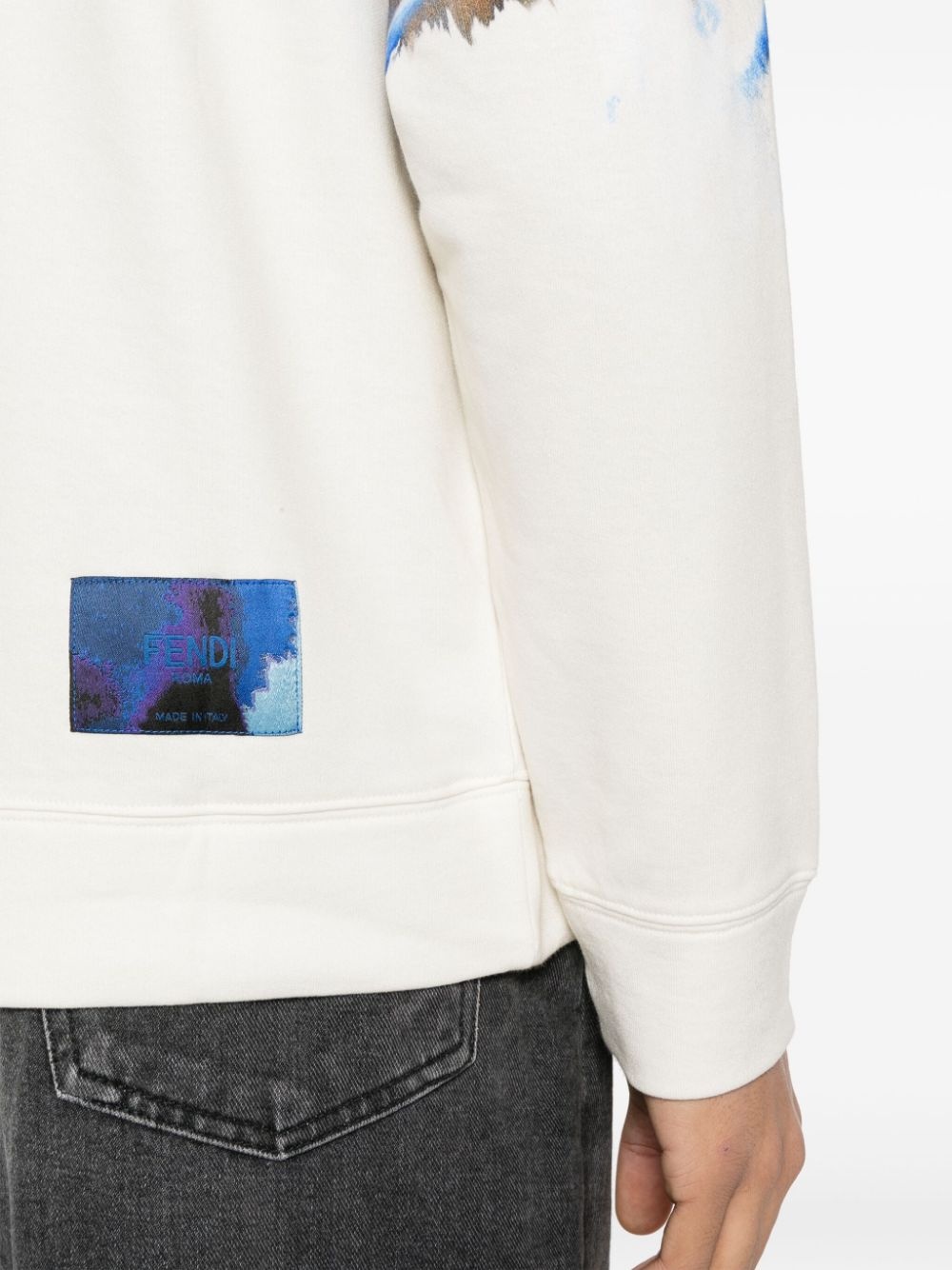 logo-patch cotton sweatshirt - 4
