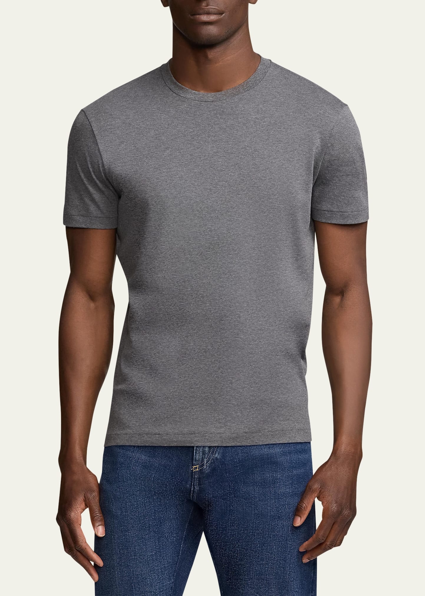 Men's Silk-Cotton Crew T-Shirt - 4