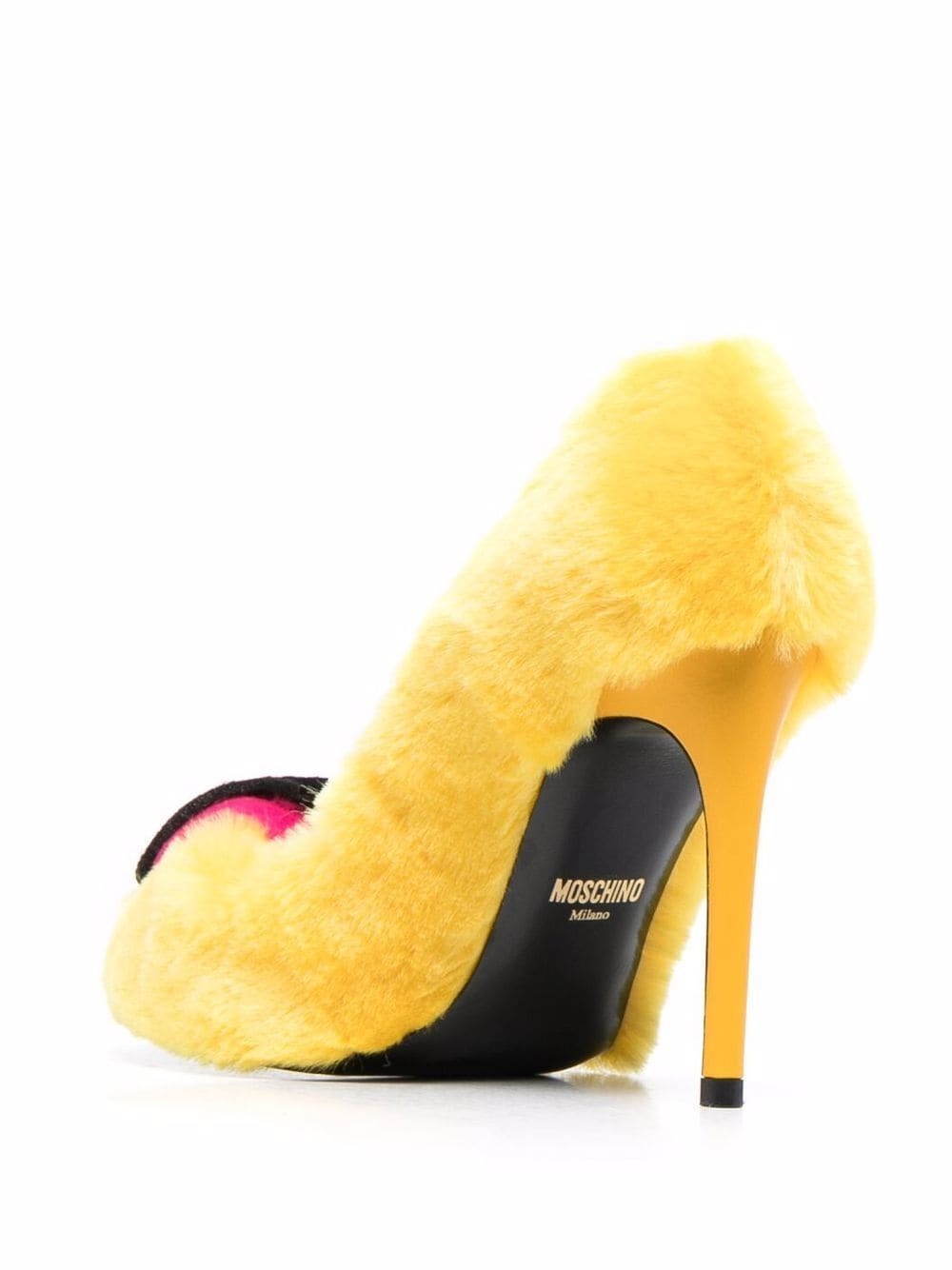 eye-motif faux-fur stiletto pumps - 3