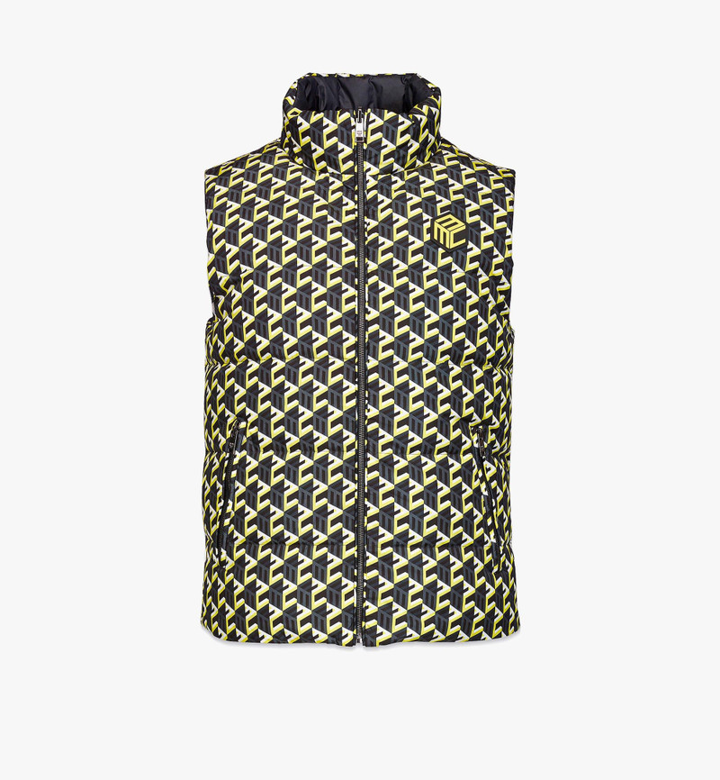 MCM Men’s Cubic Monogram Print Reversible Vest in ECONYL® outlook