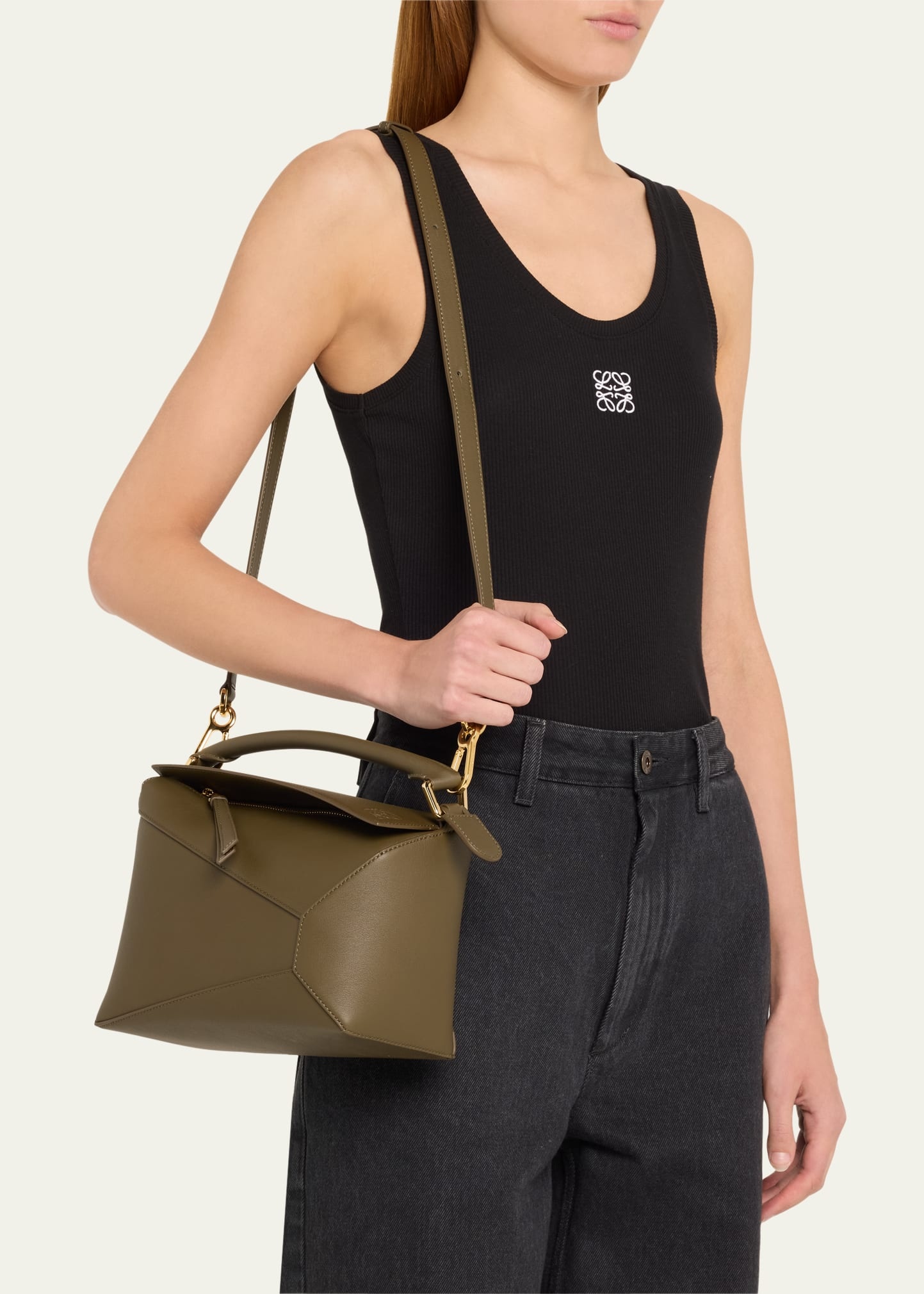 Puzzle Edge Small Top-Handle Bag in Leather - 2