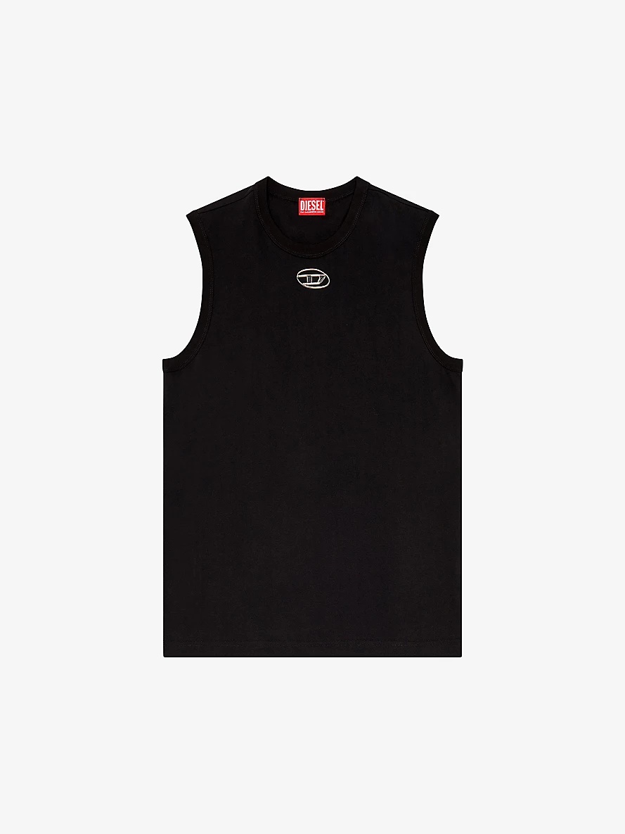 T-Bisco logo-embroidered sleeveless cotton top - 1