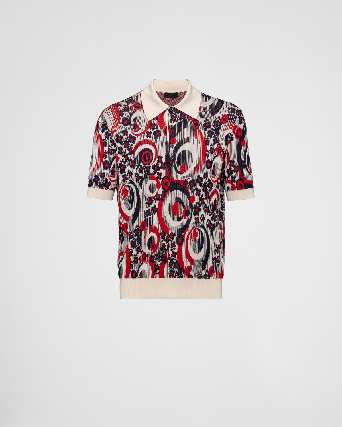 Cotton and silk polo shirt - 1