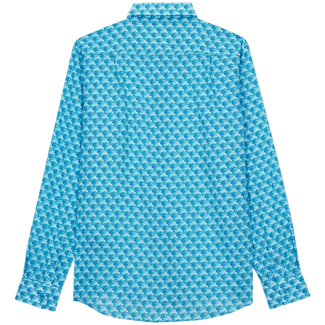 Unisex Cotton Voile Summer Shirt Micro Waves - 2