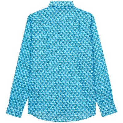 Vilebrequin Unisex Cotton Voile Summer Shirt Micro Waves outlook