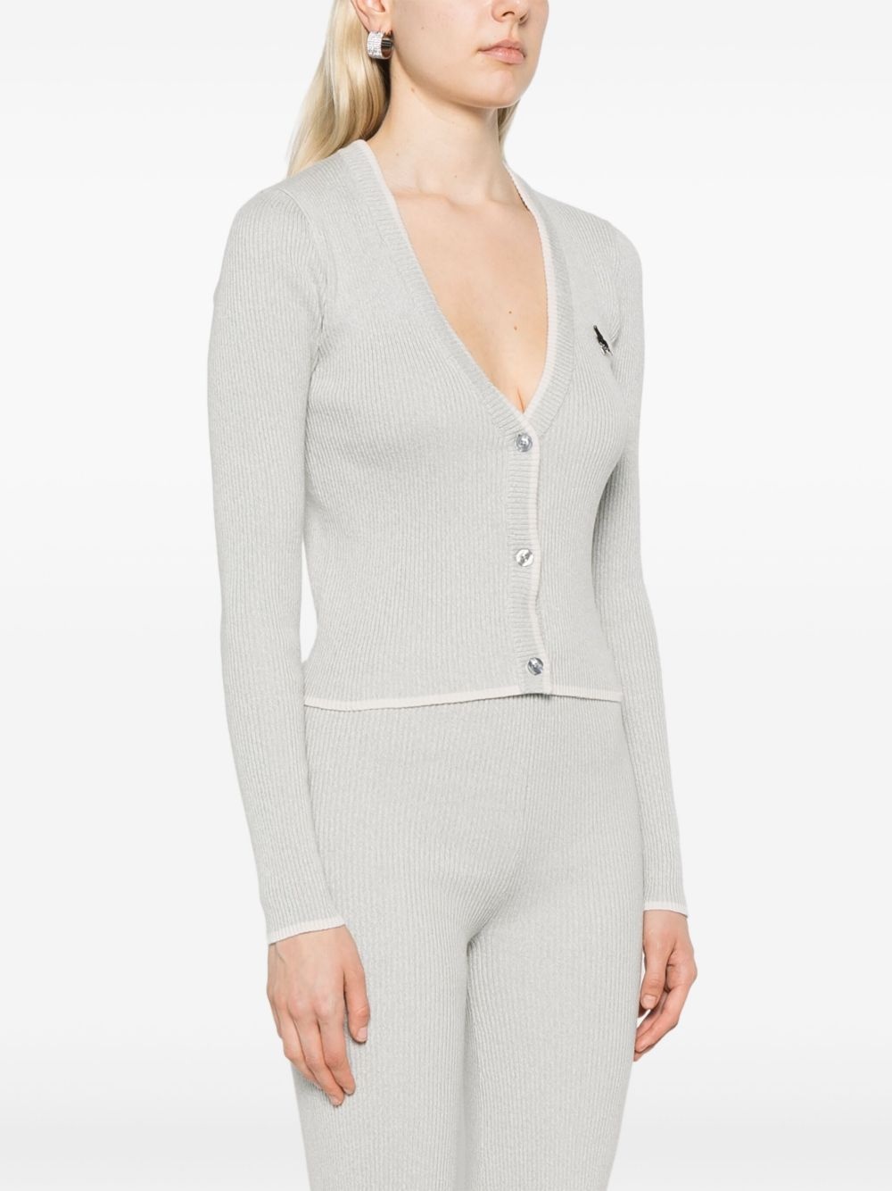 ribbed cardigan - 3