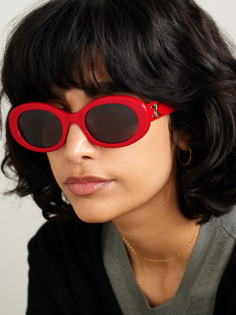 CELINE Triomphe Oval-frame Acetate Sunglasses outlook