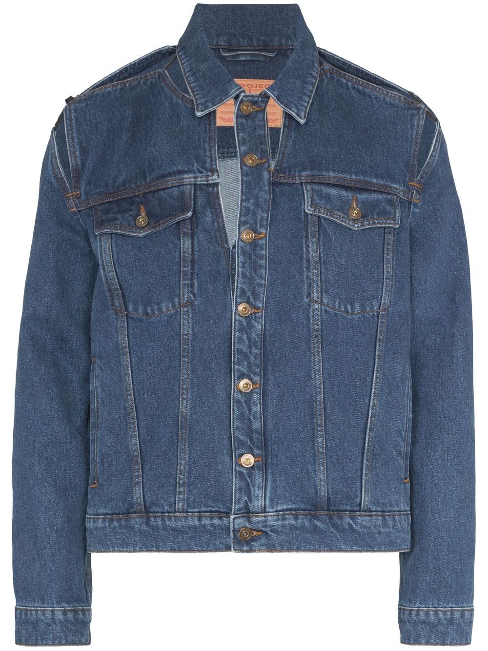 cut out-detail denim jacket - 1